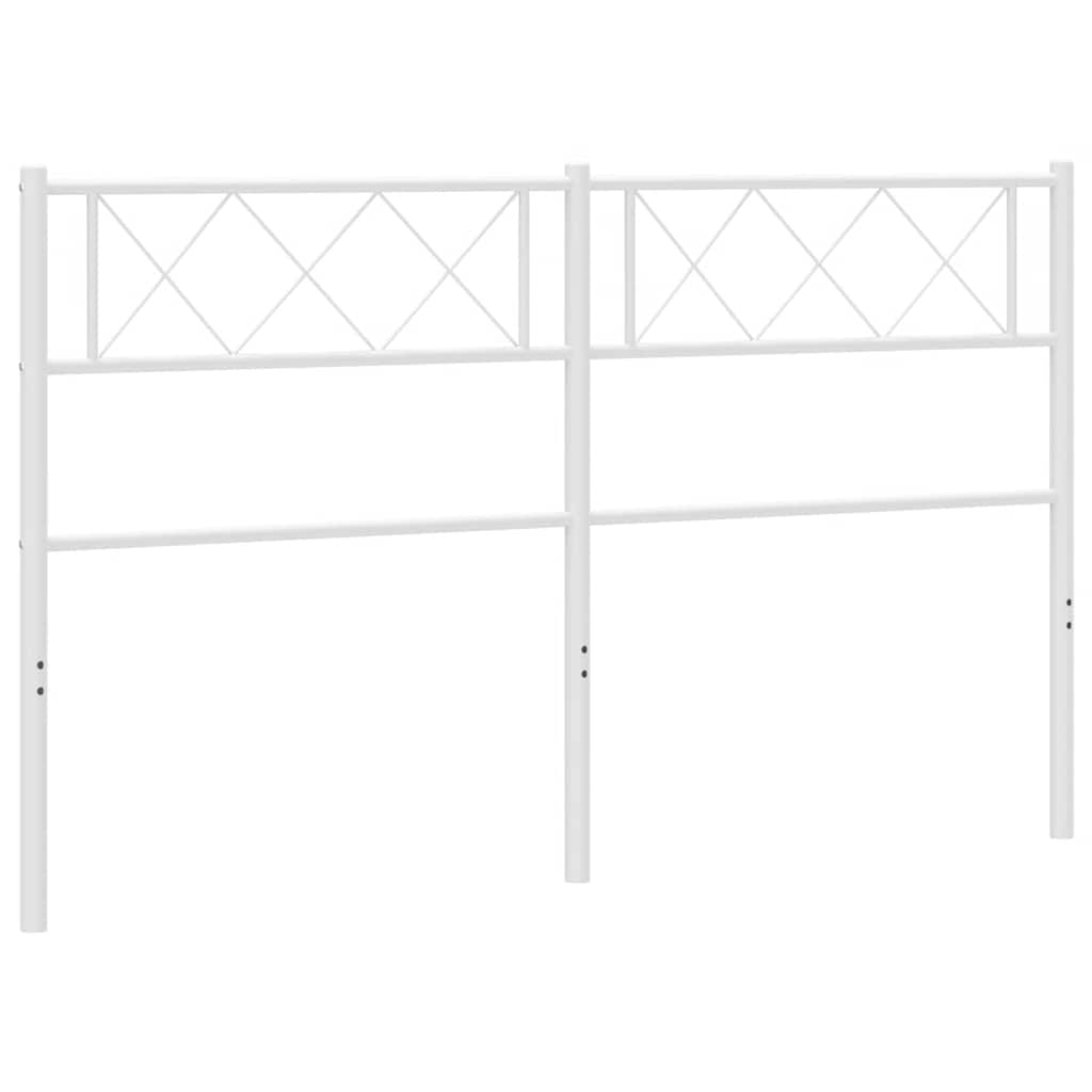 vidaXL Metal Replace Headboard White 135 cm