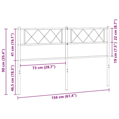 vidaXL Metal Replace Headboard White 150 cm
