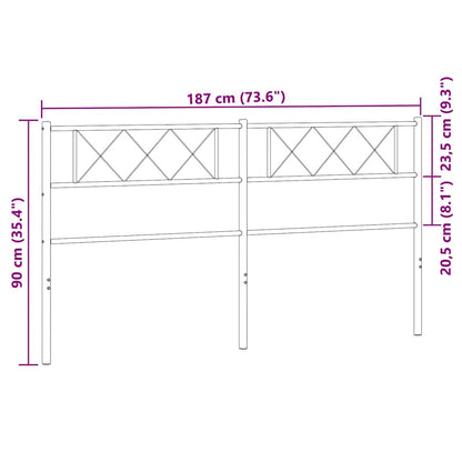vidaXL Metal Replace Headboard White 180 cm