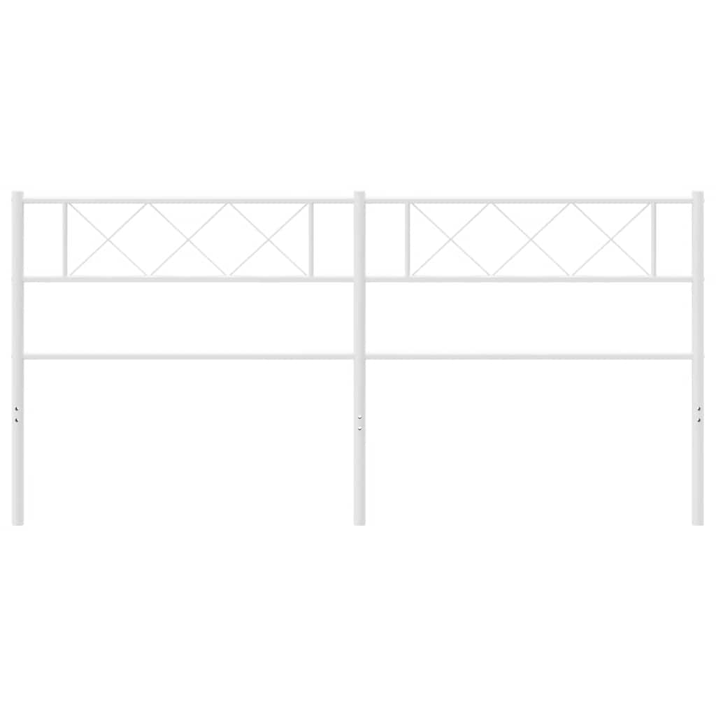 vidaXL Metal Replace Headboard White 193 cm