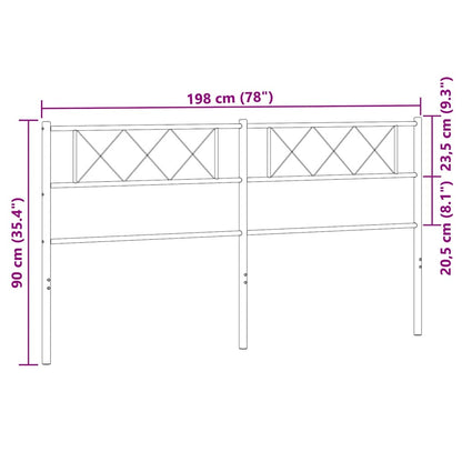 vidaXL Metal Replace Headboard White 193 cm