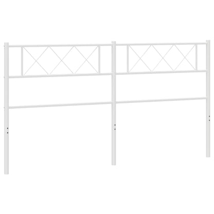 vidaXL Metal Replace Headboard White 200 cm