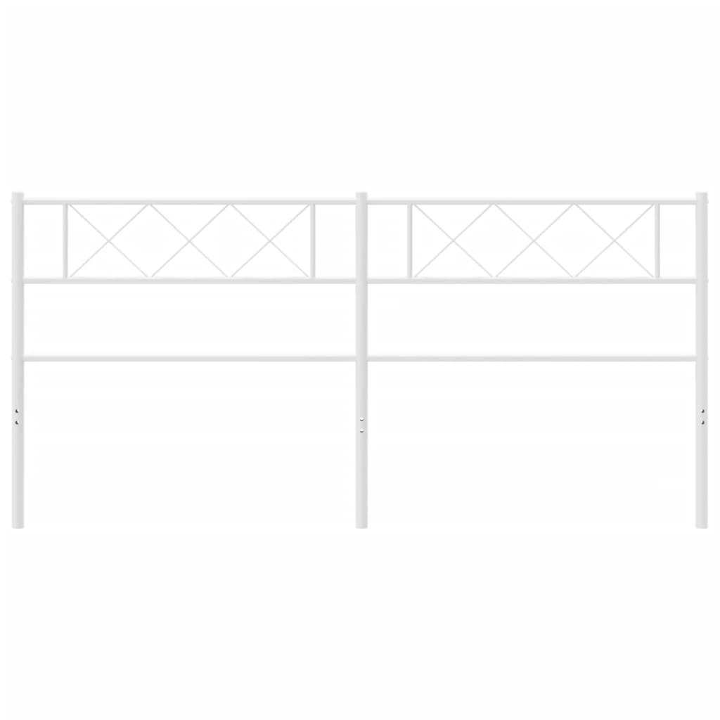vidaXL Metal Replace Headboard White 200 cm