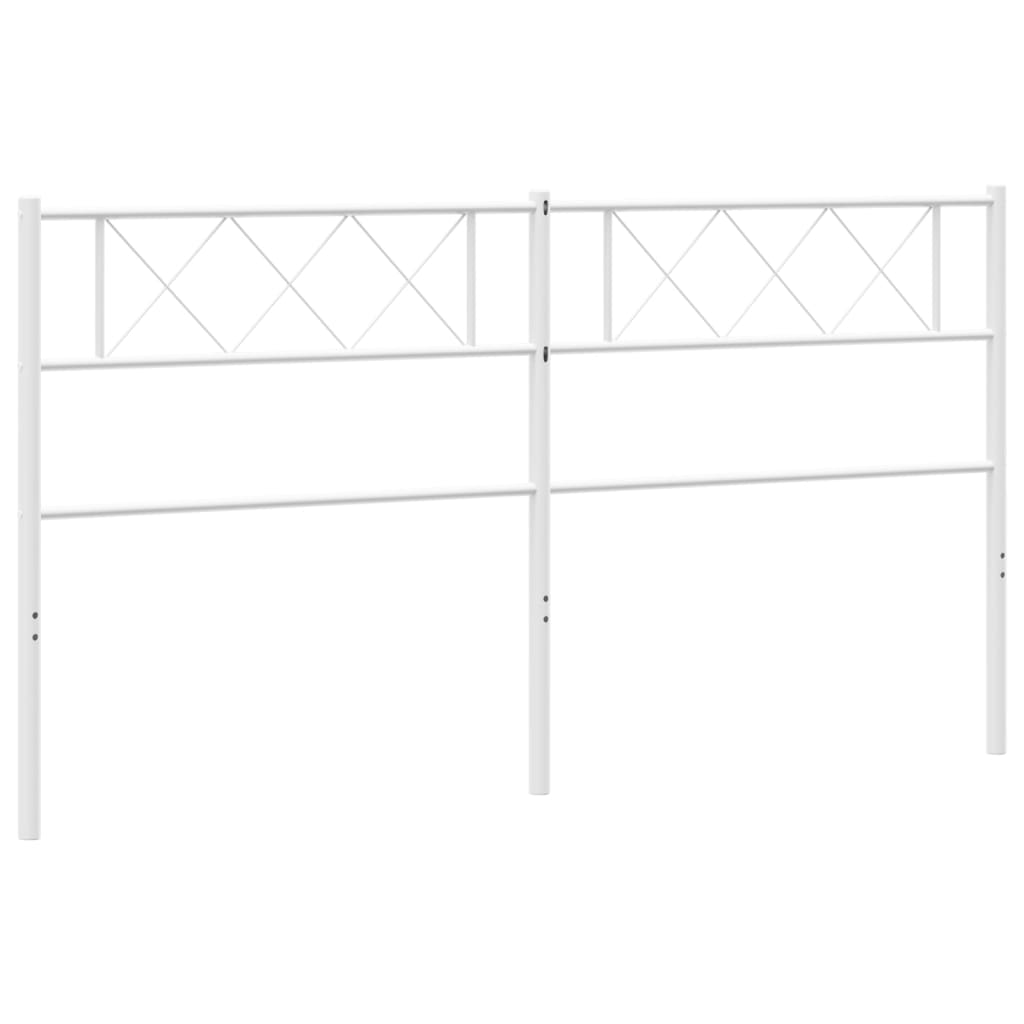 vidaXL Metal Replace Headboard White 200 cm
