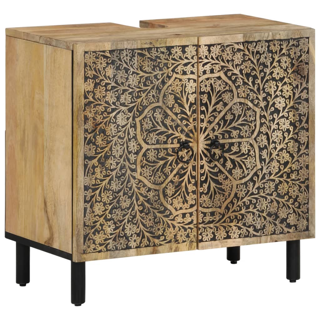vidaXL 2 Piece Bathroom Furniture Set Solid Wood Mango