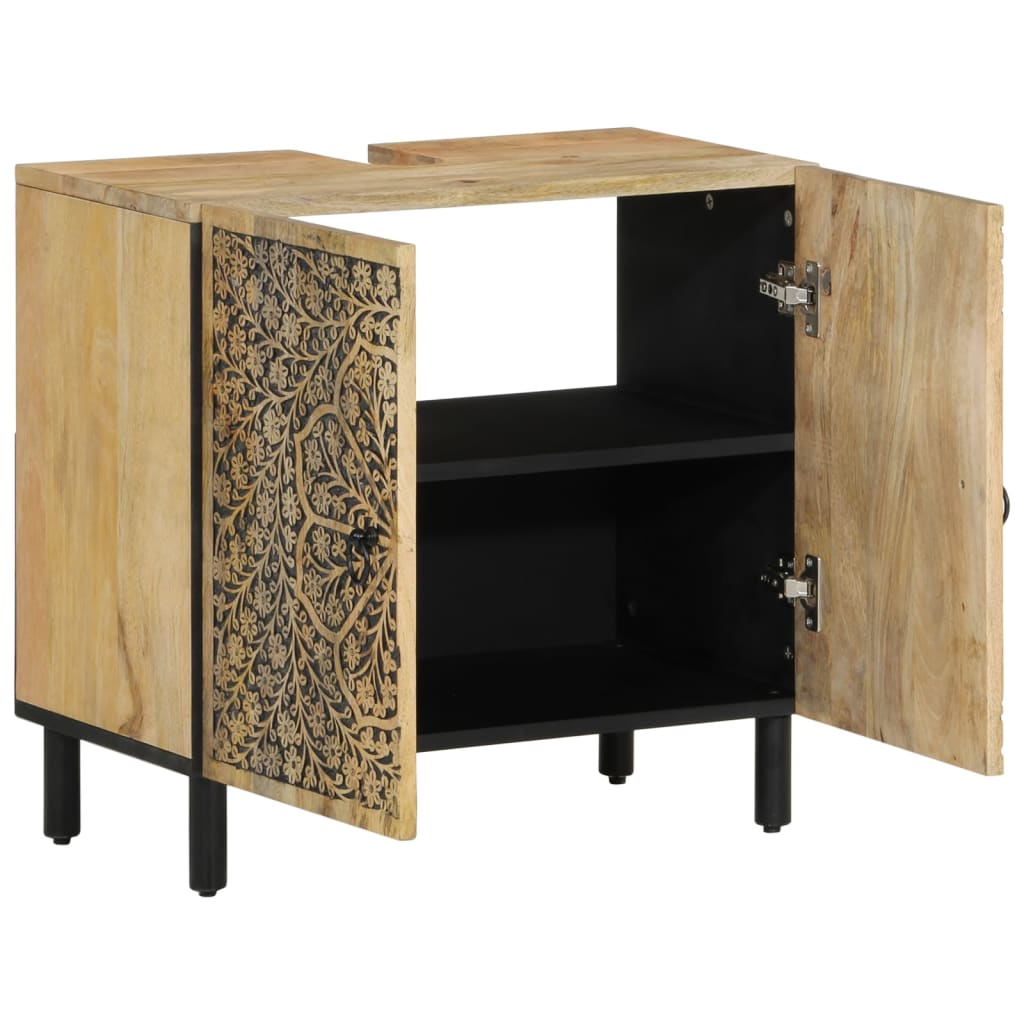 vidaXL 2 Piece Bathroom Furniture Set Solid Wood Mango