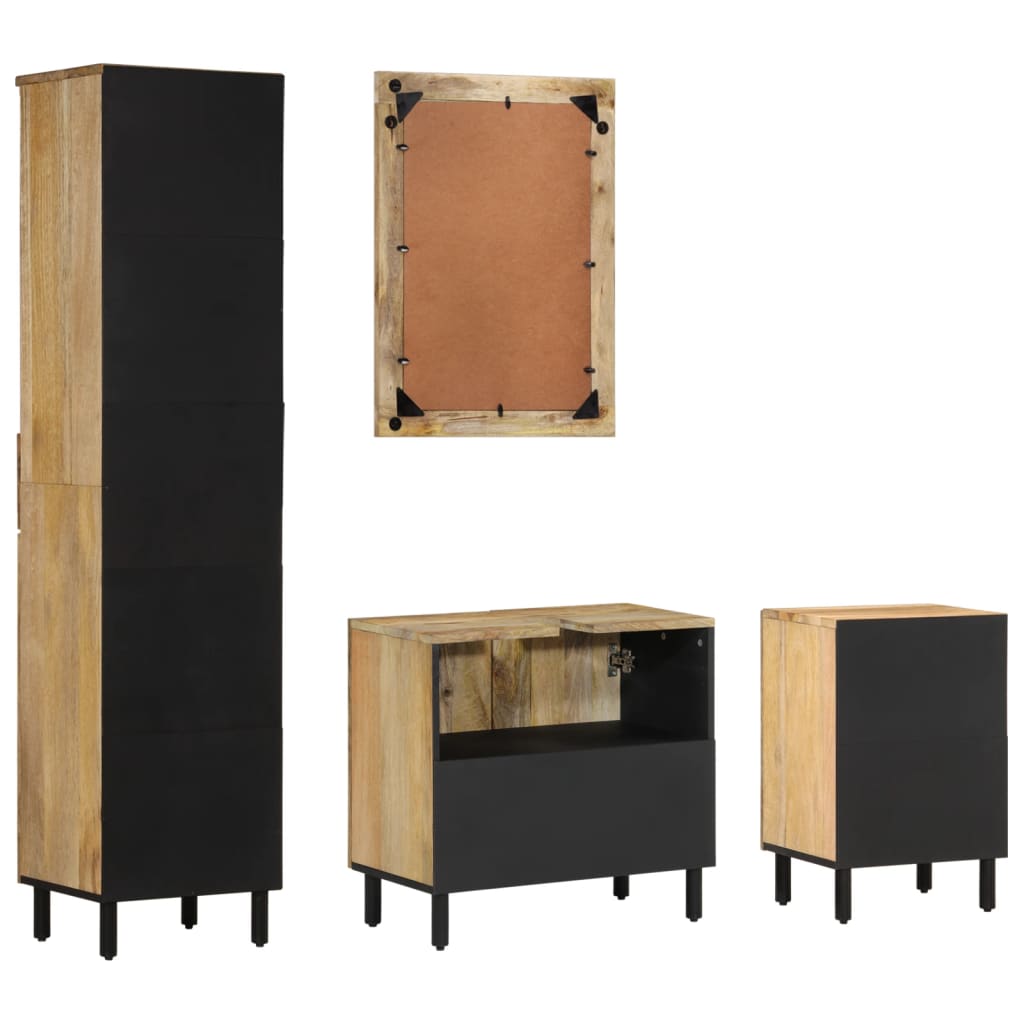 vidaXL 4 Piece Bathroom Furniture Set Solid Wood Mango