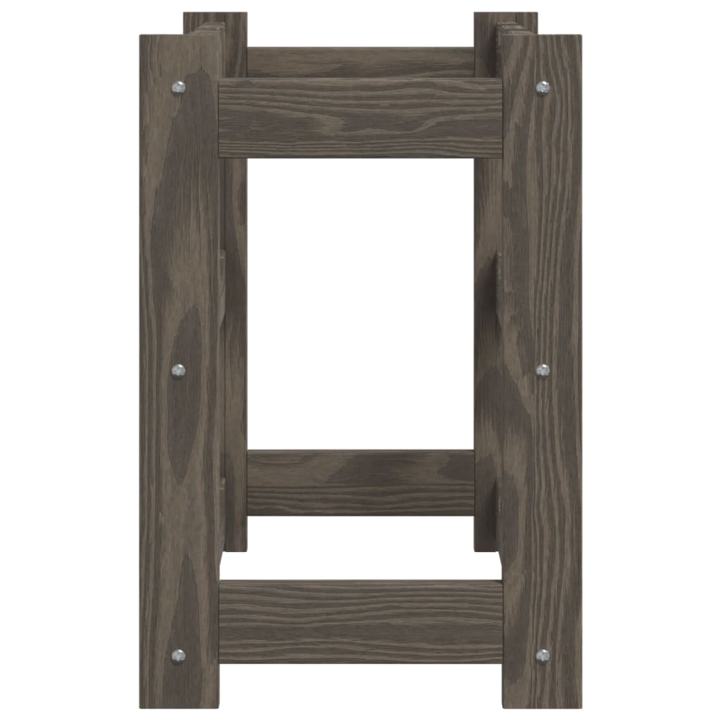 vidaXL Wine Rack for 12 Bottles Grey Solid Wood Pine