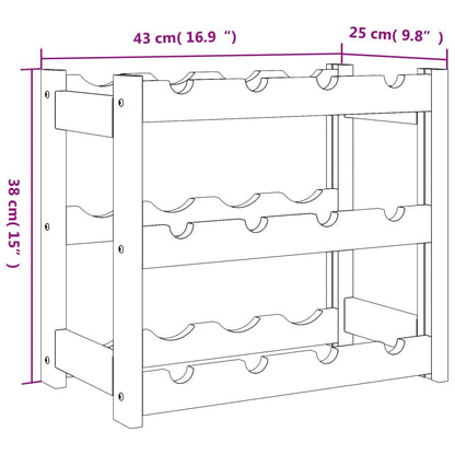 vidaXL Wine Rack for 12 Bottles Grey Solid Wood Pine