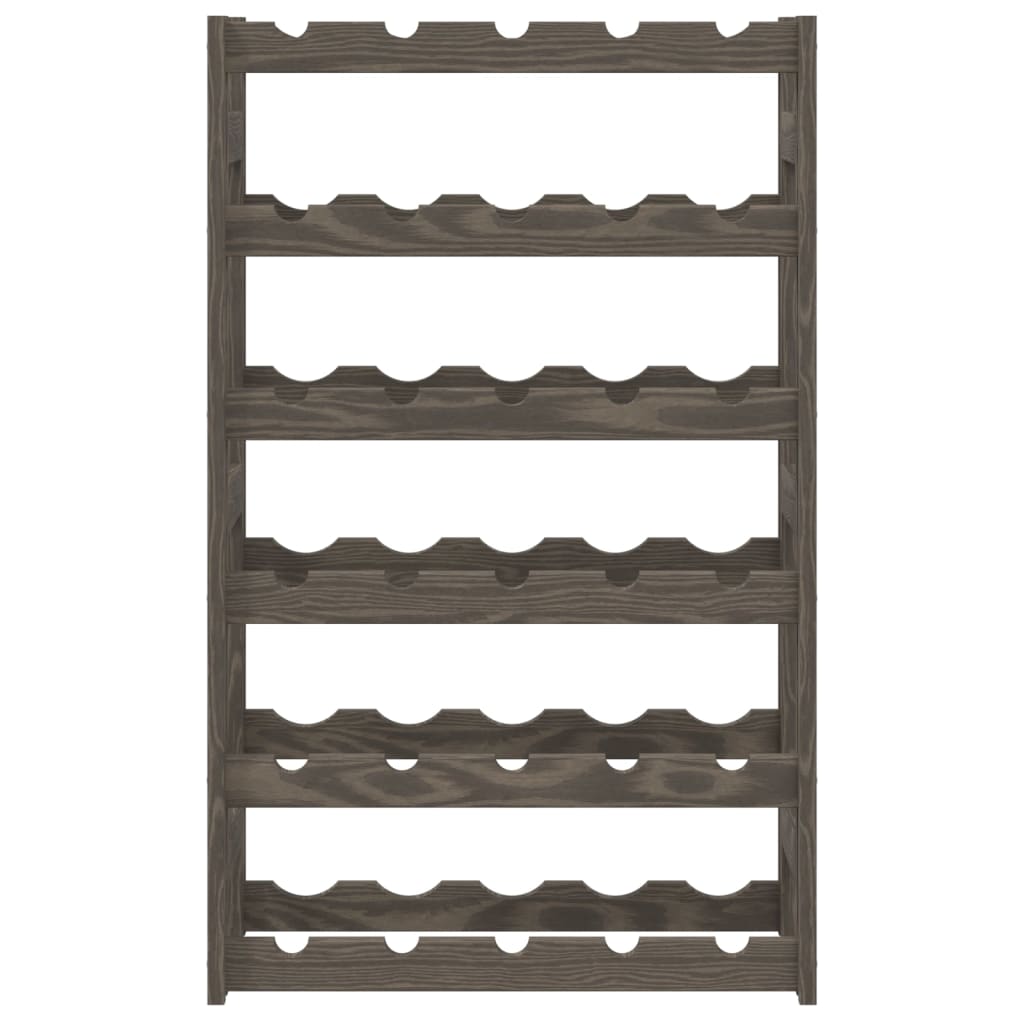 vidaXL Wine Rack for 30 Bottles Grey Solid Wood Pine