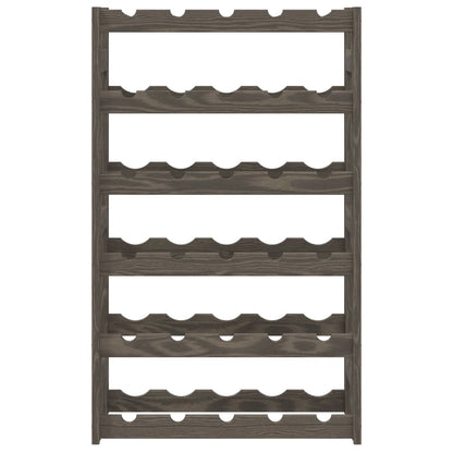vidaXL Wine Rack for 30 Bottles Grey Solid Wood Pine