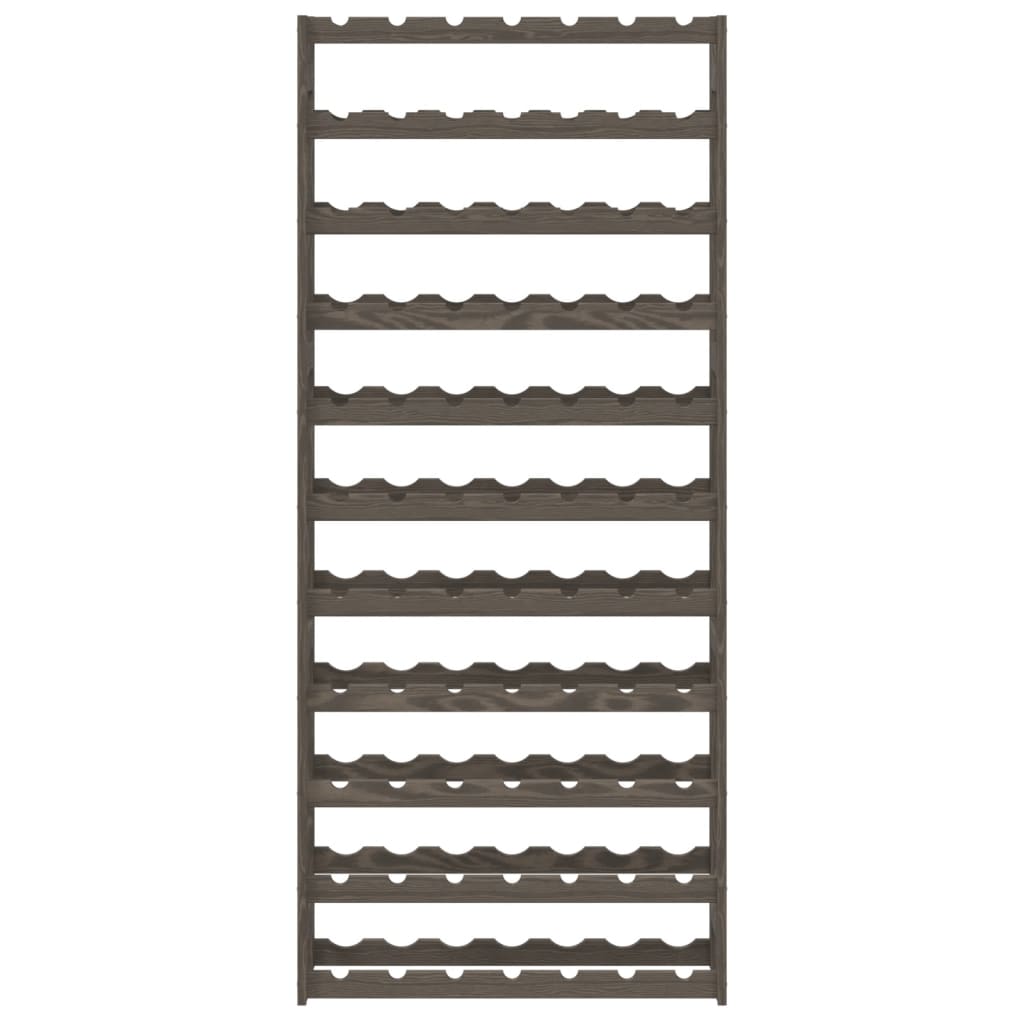 vidaXL Wine Rack for 77 Bottles Grey Solid Wood Pine