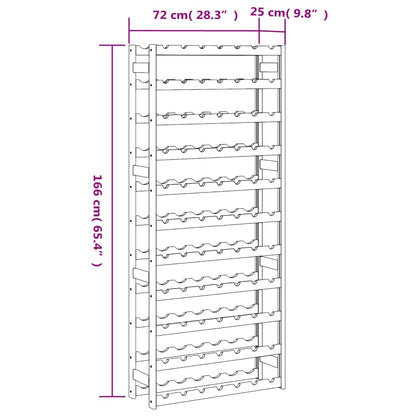vidaXL Wine Rack for 77 Bottles Grey Solid Wood Pine