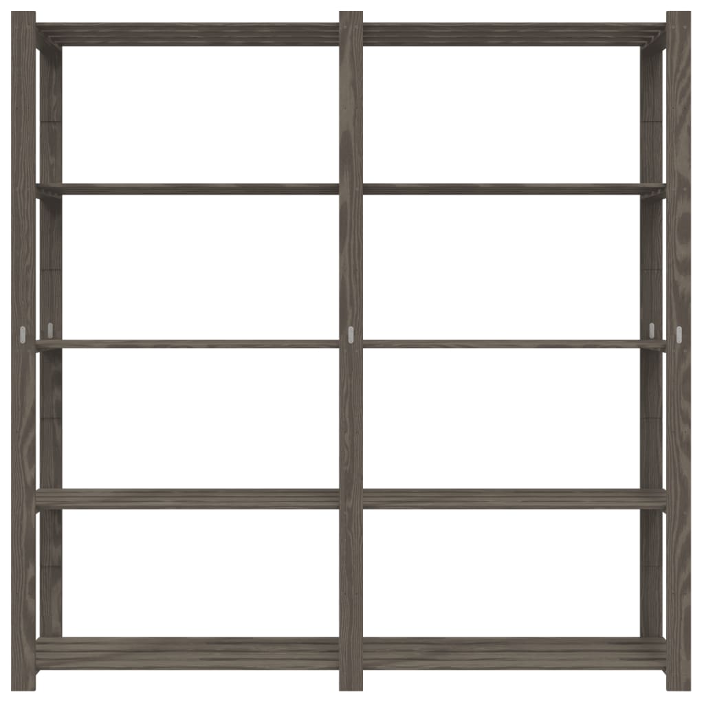 vidaXL 5-Tier Storage Rack Grey 170x38x170 cm Solid Wood Pine
