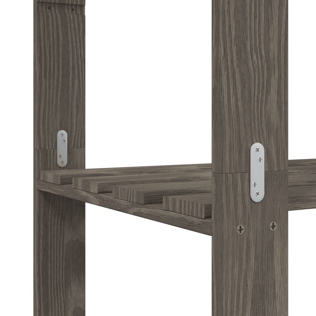 vidaXL 5-Tier Storage Rack Grey 170x38x170 cm Solid Wood Pine