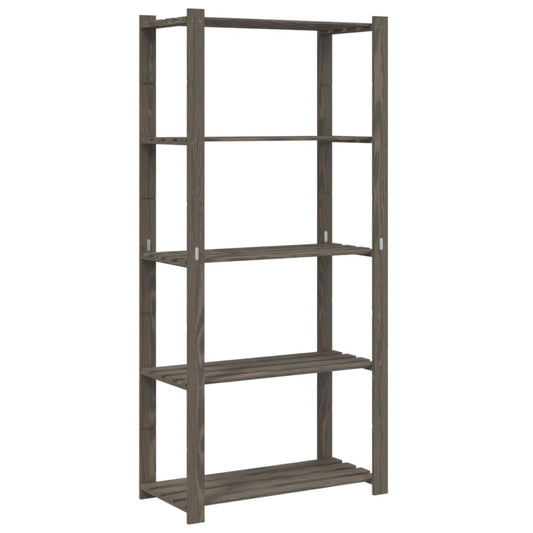 vidaXL 5-Tier Storage Rack Grey 80x38x170 cm Solid Wood Pine