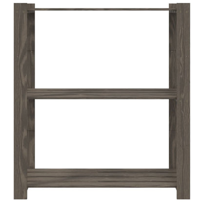 vidaXL 3-Tier Storage Rack Grey 80x38x90 cm Solid Wood Pine