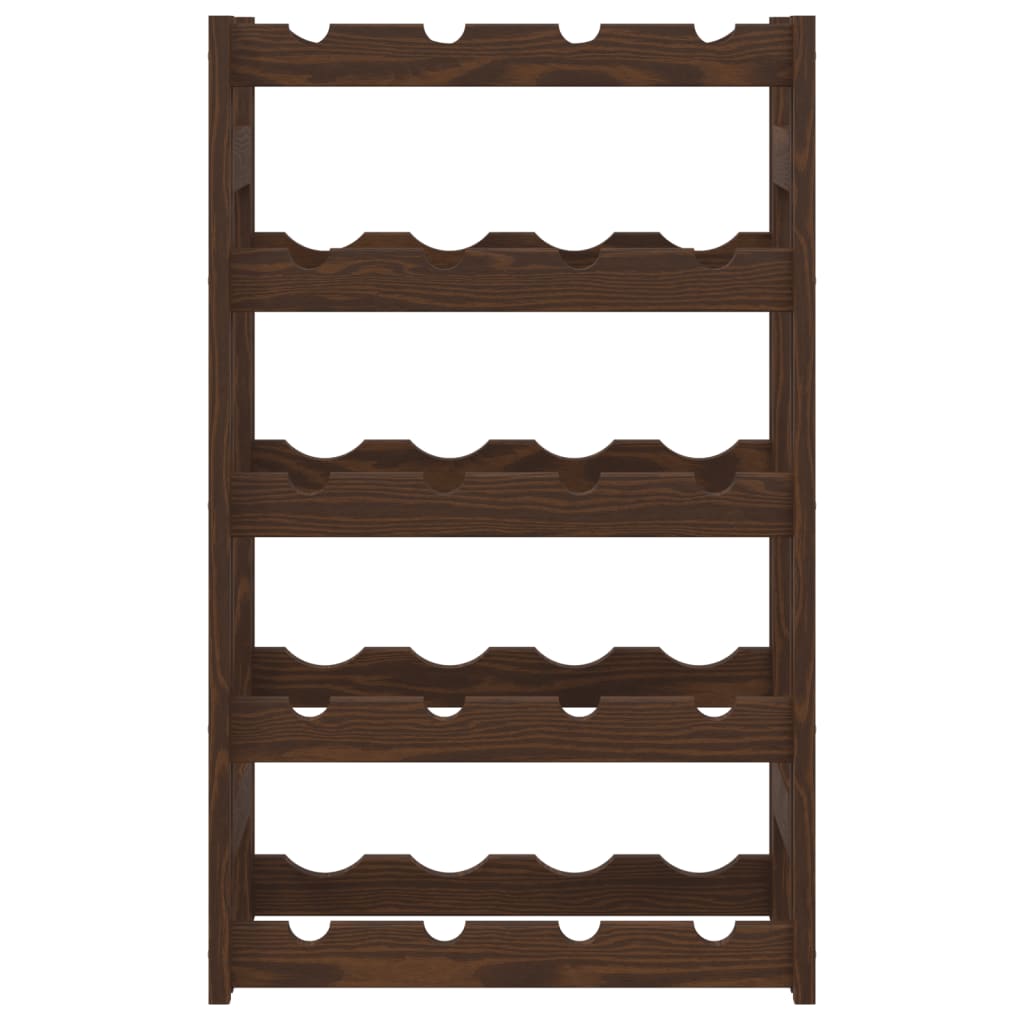 vidaXL Wine Rack for 20 Bottles Brown Solid Wood Pine