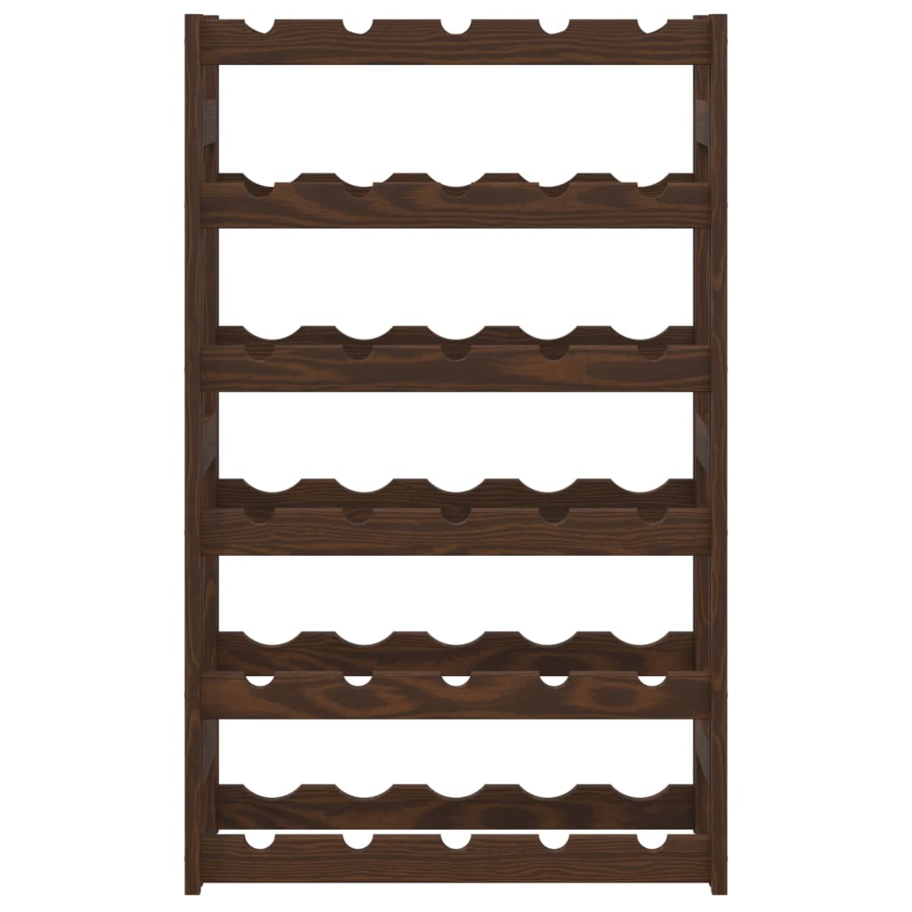 vidaXL Wine Rack for 30 Bottles Brown Solid Wood Pine