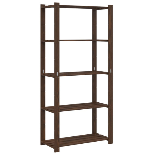 vidaXL 5-Tier Storage Rack Brown 80x38x170 cm Solid Wood Pine