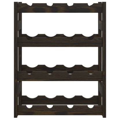 vidaXL Wine Rack for 16 Bottles Black Solid Wood Pine