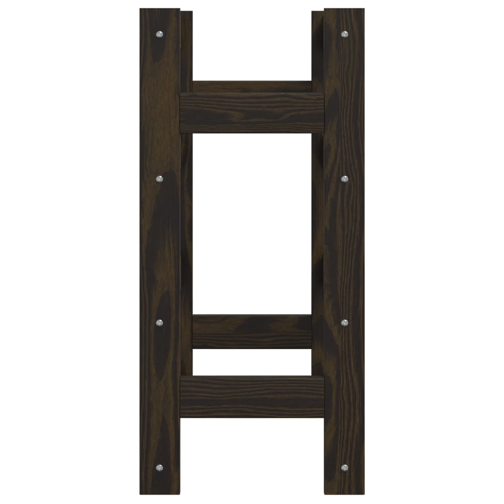 vidaXL Wine Rack for 16 Bottles Black Solid Wood Pine