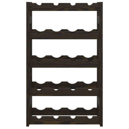vidaXL Wine Rack for 20 Bottles Black Solid Wood Pine