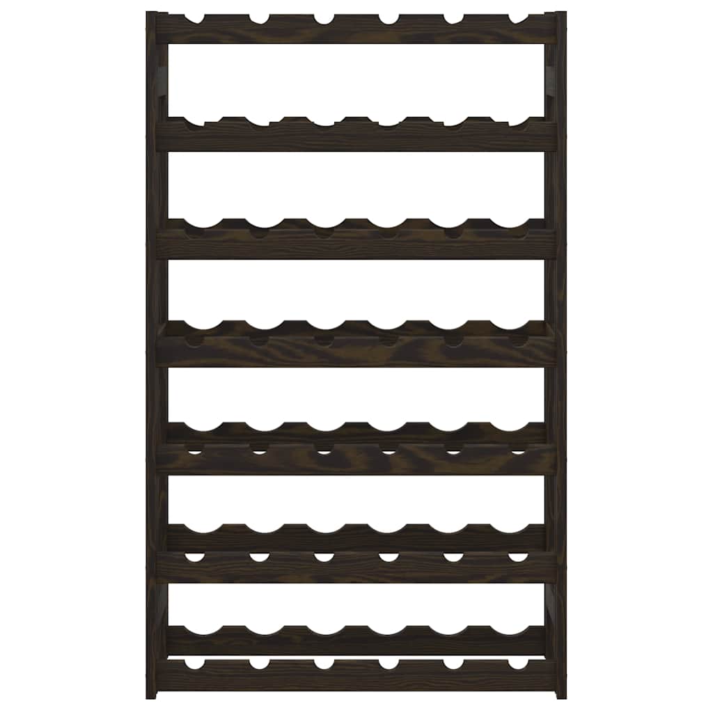vidaXL Wine Rack for 42 Bottles Black Solid Wood Pine