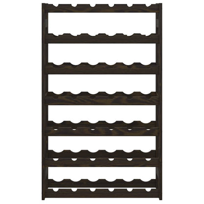 vidaXL Wine Rack for 42 Bottles Black Solid Wood Pine
