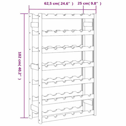 vidaXL Wine Rack for 42 Bottles Black Solid Wood Pine
