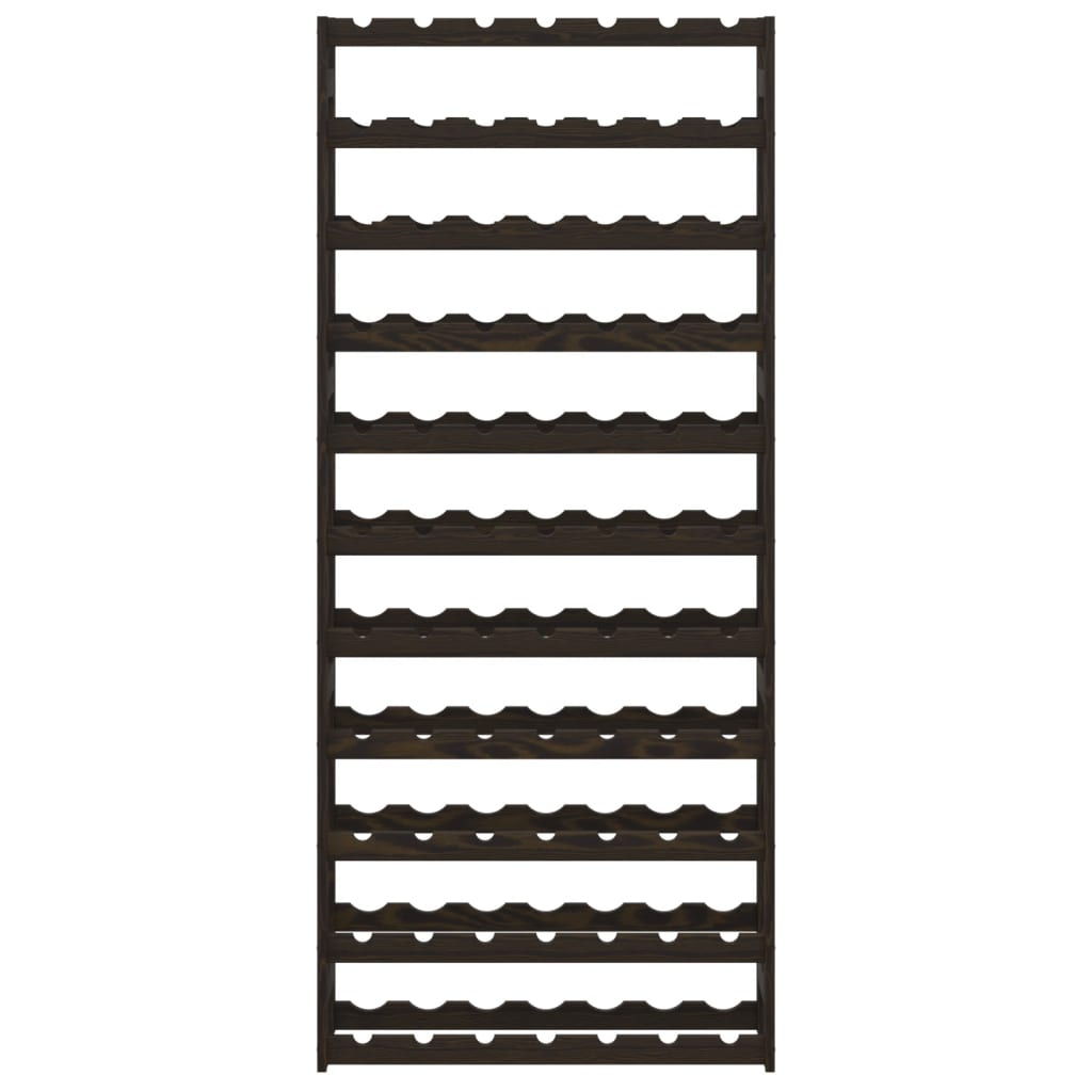 vidaXL Wine Rack for 77 Bottles Black Solid Wood Pine