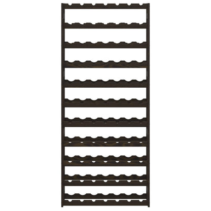 vidaXL Wine Rack for 77 Bottles Black Solid Wood Pine