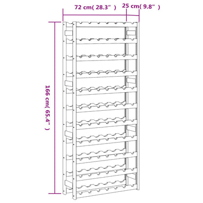 vidaXL Wine Rack for 77 Bottles Black Solid Wood Pine