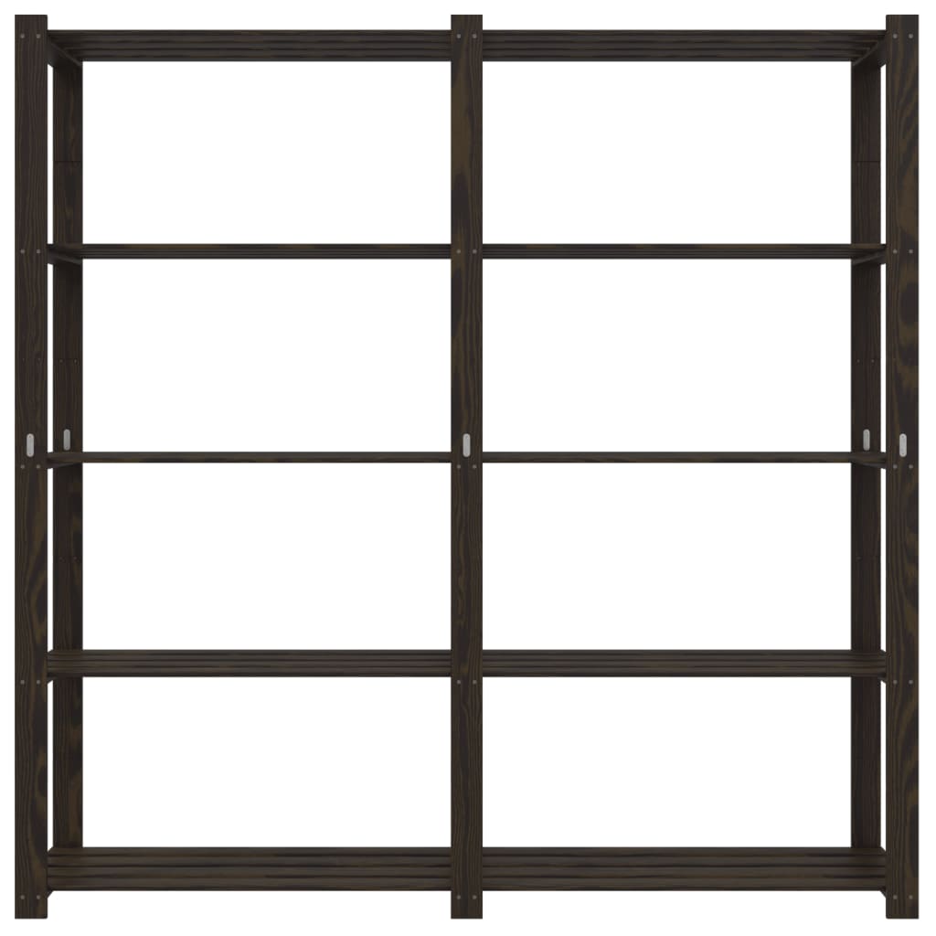 vidaXL 5-Tier Storage Rack Black 170x38x170 cm Solid Wood Pine