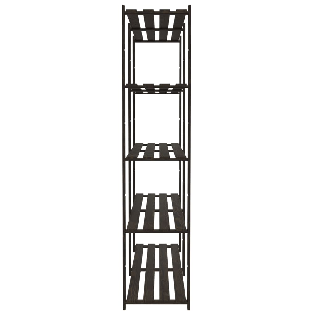 vidaXL 5-Tier Storage Rack Black 170x38x170 cm Solid Wood Pine