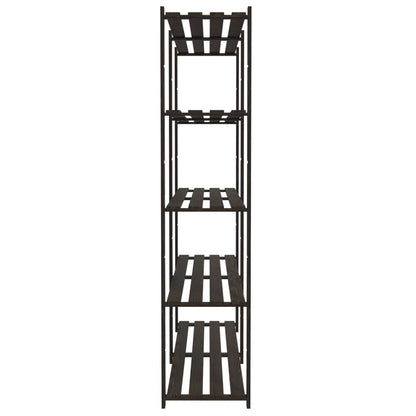 vidaXL 5-Tier Storage Rack Black 170x38x170 cm Solid Wood Pine