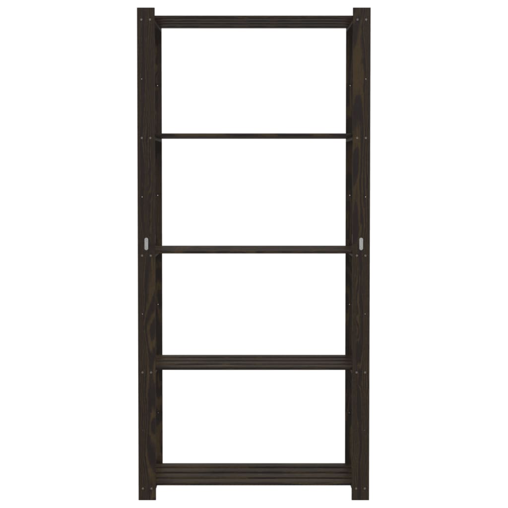 vidaXL 5-Tier Storage Rack Black 80x38x170 cm Solid Wood Pine