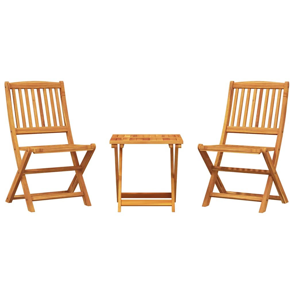 vidaXL 3 Piece Folding Garden Dining Set Solid Wood Acacia
