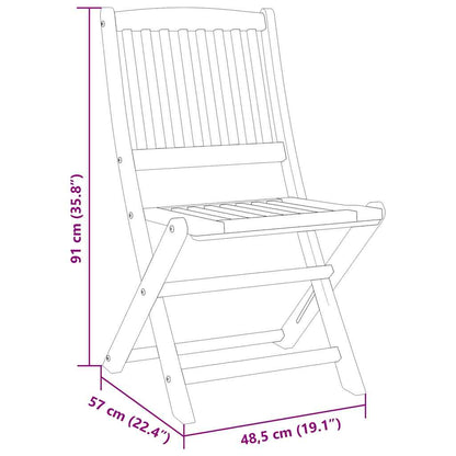 vidaXL 3 Piece Folding Garden Dining Set Solid Wood Acacia