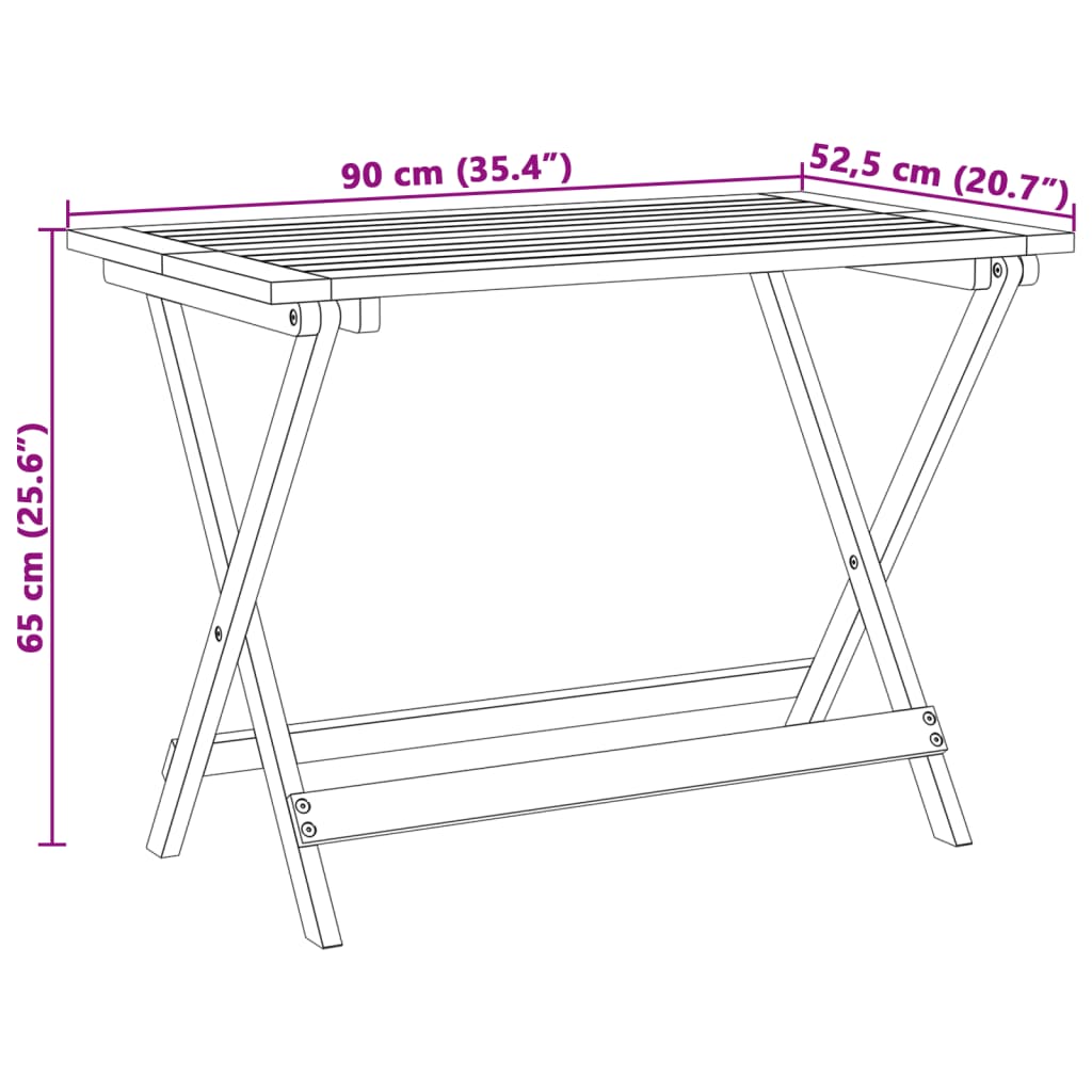 vidaXL 5 Piece Folding Garden Dining Set Solid Wood Acacia