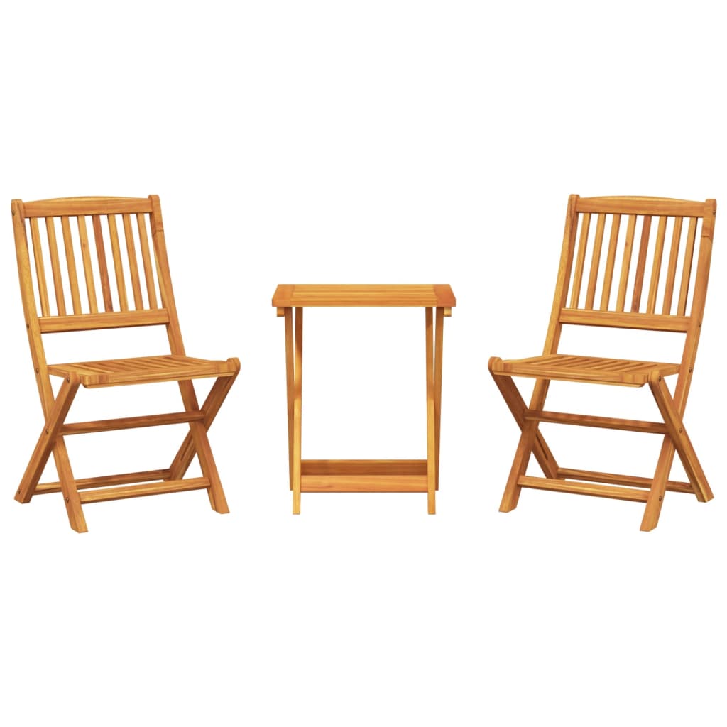 vidaXL 3 Piece Folding Garden Dining Set Solid Wood Acacia
