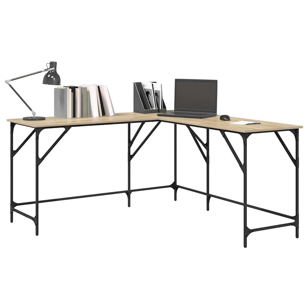 vidaXL Desk Sonoma Oak 149x149x75 cm Engineered Wood