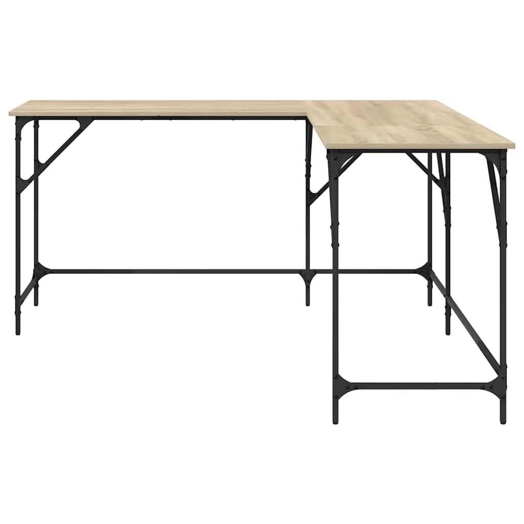 vidaXL Desk Sonoma Oak 149x149x75 cm Engineered Wood