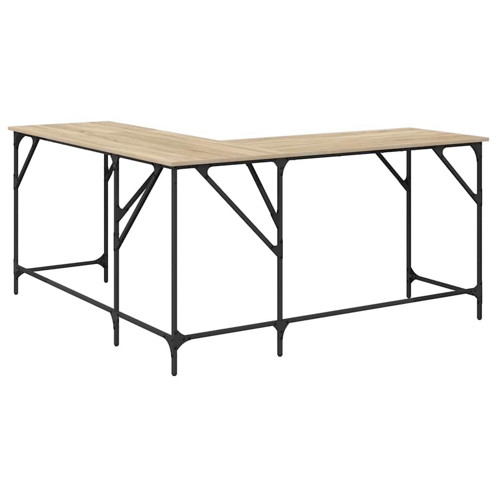 vidaXL Desk Sonoma Oak 149x149x75 cm Engineered Wood