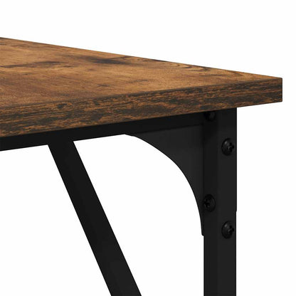 vidaXL Desk Smoked Oak 149x149x75 cm Engineered Wood