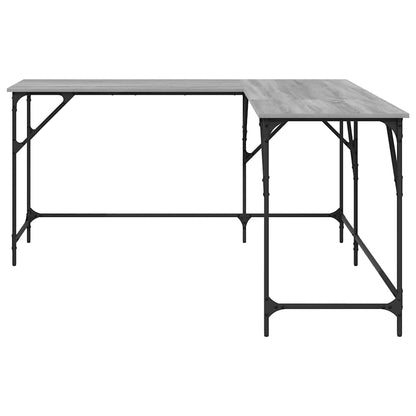 vidaXL Desk Grey Sonoma 149x149x75 cm Engineered Wood