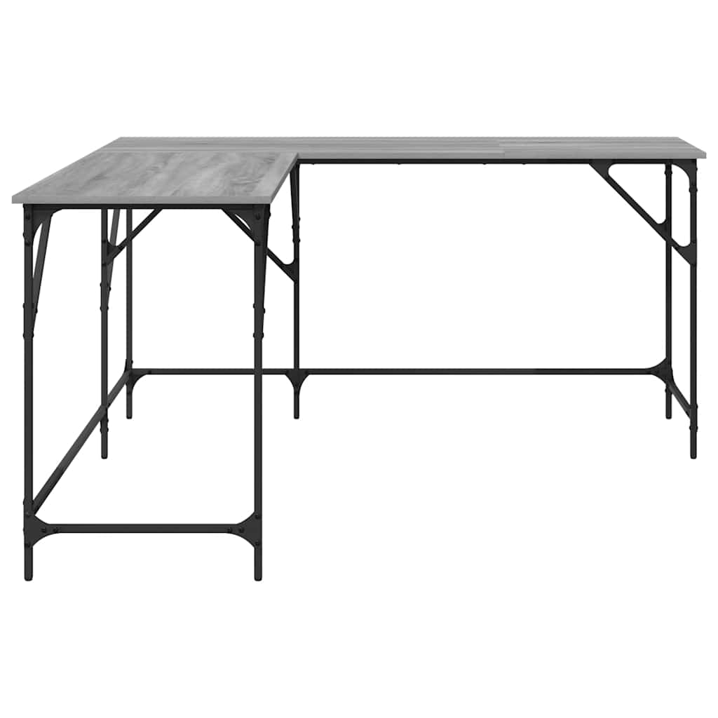 vidaXL Desk Grey Sonoma 149x149x75 cm Engineered Wood