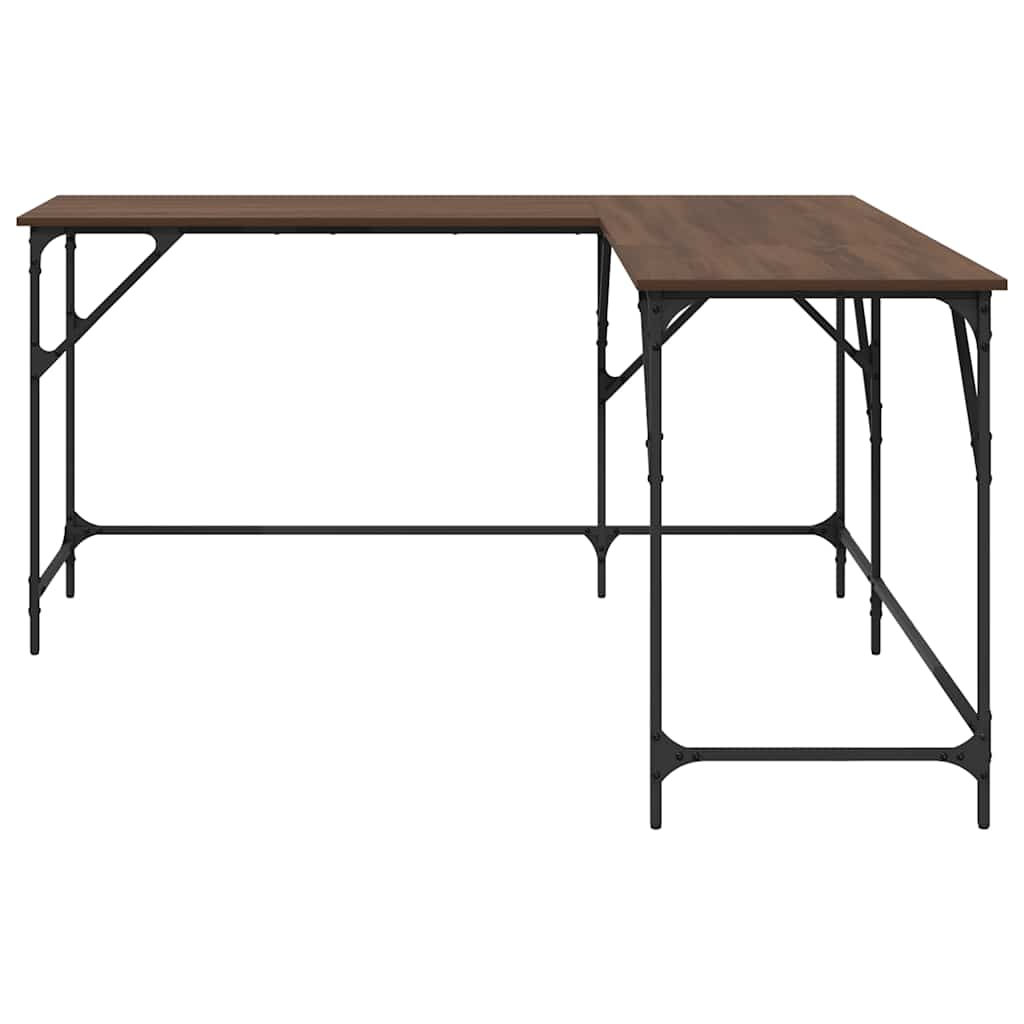 vidaXL Desk Brown Oak 149x149x75 cm Engineered Wood