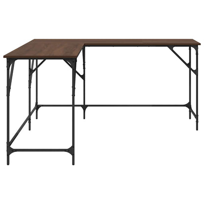 vidaXL Desk Brown Oak 149x149x75 cm Engineered Wood