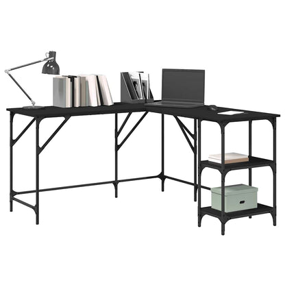 vidaXL Desk Black 139x139x75 cm Engineered Wood